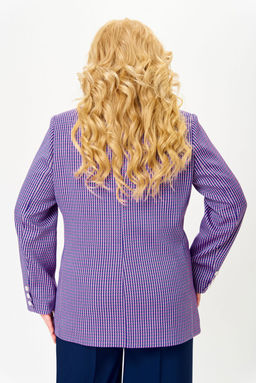 Жакет Swallow 816.1 Лилово-молочная мелкая гусиная лапка фото 6