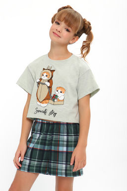 Пижама для девочки ПД-019-073 Кот Новый год