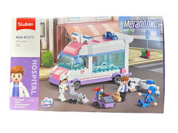 УЦЕНКА. Конструктор SLUBAN 251 дет. "Скорая помощь +оборудование и мотоцикл" (M38-B1213) в НЕМНОГО МЯТОЙ коробке