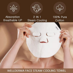 Face Steam Towel - Полотенце хлопковое паровое для лица, 1 шт - Wellderma фото 2