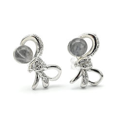 Пусеты с лабрадором Бантик 14*9мм, 2,1г