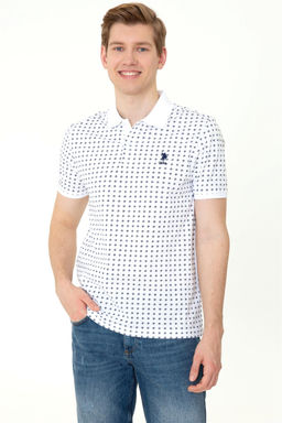 U. S. Polo Assn Мужская белая футболка с воротником-поло - U.s. polo assn фото 7