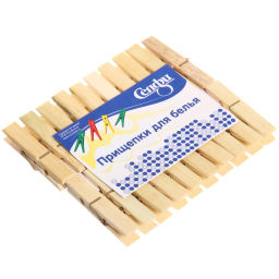 Цена за 10 шт. Прищепки бельевые Селфи бамбук (20шт) 6см