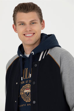 Мужской темно-синий вязаный кардиган - U.s. polo assn фото 9