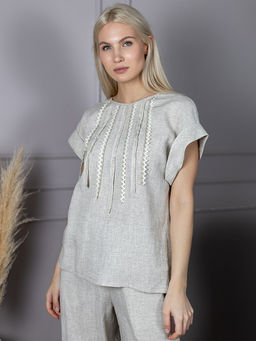 Блузка лен 57%, вискоза 43%