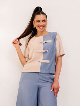 Костюм Galean Style 1007 голубой с бежем