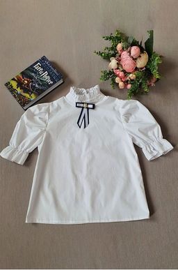 Хлопковая блузка из поплина для девочки Happyfox