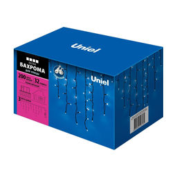 ULD-B3010-200/TBK WHITE IP67 Бахрома светодиодная с эффектом мерцания, 3м. Соединяемая. 200 светодиодов. Белый свет. Провод черный. TM Uniel. - Volpe фото 11