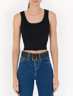 Siyah Crop Top Triko Bluz - Pierre cardin фото 6