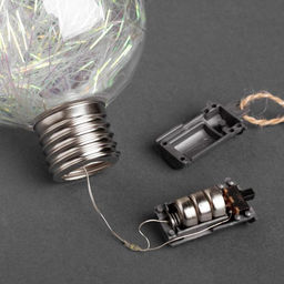 Набор ёлочных шаров Мишура цветная тёплая, 3 шт, d=8 см, 5 LED, от батареек, свечение белое - Luazon lighting фото 4