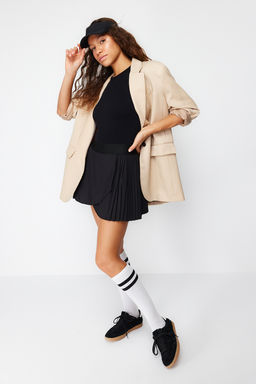 TRENDYOLMILLA Premium Siyah Mikro Pileli 2 Katmanl? Ici Sortlu Cepli Tenis Orme Spor Sort Etek THMSS24SR00004 фото 3