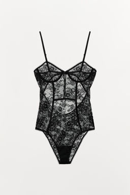 LACE BODYSUIT WITH BUTTONS - Zara фото 3