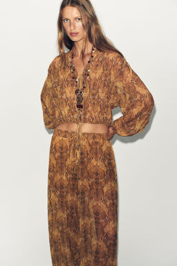 PRINTED TOP WITH TIES - Zara фото 2