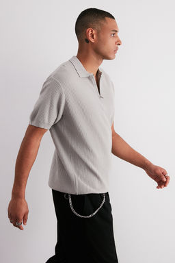 TRENDYOL MAN Tas Regular Fit Ajurlu Fermuarl? Triko Polo Yaka T-Shirt TMNSS24PO00001 - Trendyolmilla фото 3