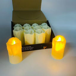 Новогодний декор Ночник - Свеча желтая 8 см (12 шт в уп)