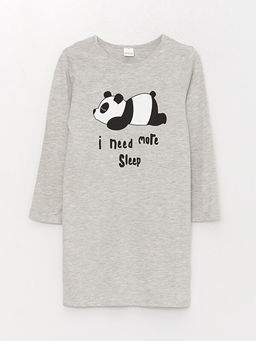 Bisiklet Yaka Bask?l? K?z ?ocuk Gecelik