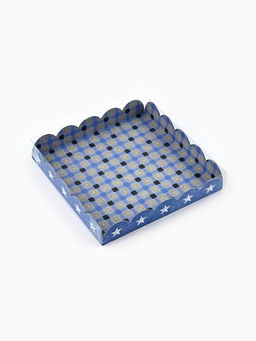 Цена за 5 шт. Коробка для печенья, кондитерская упаковка с пластиковой крышкой, For real man, 18×18×3 см