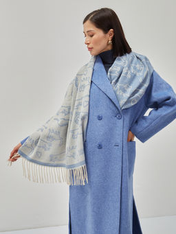 В составе шерсть ! теплый двусторонний палантин - Tantino фото 8