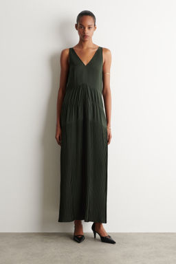 VESTIDO LARGO PLISADO FRUNCIDO CUELLO PICO - H&m фото 2