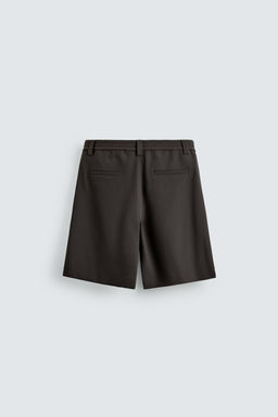 BERMUDA RELAXED FIT PLIEGUES LATERALES / Chocolate - Zara фото 8