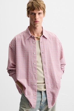 LIGHTWEIGHT CHECK SHIRT - Zara фото 5