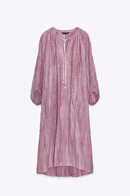 ZW COLLECTION LINEN TIE-DYE TUNIC DRESS - Zara фото 6