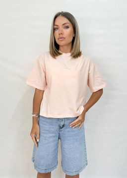 K12856 Футболка OVER SIZE ПЕРСИКОВЫЙ