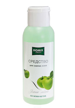 Domix Green Жидкость для снятия лака без запаха ацетона Зелёное яблоко, 100 мл