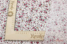 Импорт. хлопок "Мелкие розовые букеты на белом", ш.1.45м, хлопок-100%, 100гр/м.кв