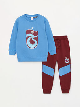 Bisiklet Yaka Uzun Kollu Trabzonspor Bask?l? Erkek Bebek Sweatshirt ve E?ofman Alt?