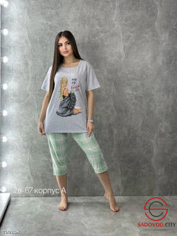 Пижама женская брюки и футболка