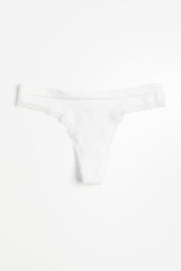 Pack 2 bragas Thong con ribete de encaje Seamless - H&m фото 6