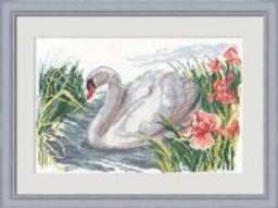 Набор для вышивания АЛИСА арт.1-02 Белый лебедь 32х22 см