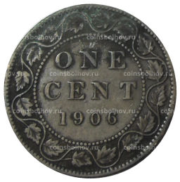 Монета 1 цент 1906 года Канада
