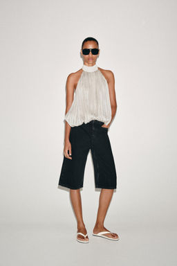 BERMUDA DENIM TIRO MEDIO ZW COLLECTION / Negro