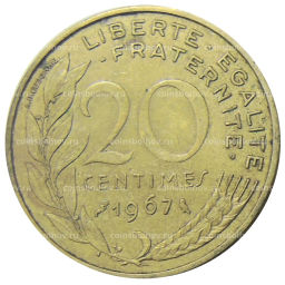 20 сантимов 1967 года Франция