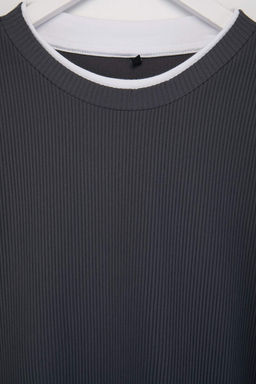 Gri Oversize/Genis Kesim Ottoman Orme T-Shirt TMNSS26TS00038 - Trendyolmilla фото 2