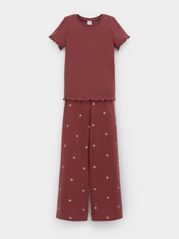 К 1636/шоколадный десерт,сердечки пижама дет