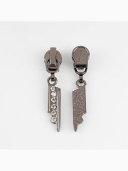 Бегунок для молнии «Спираль», №5, «Стразы», цвет чёрный никель