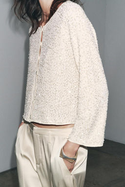 SEQUIN KNIT CARDIGAN - Zara фото 3