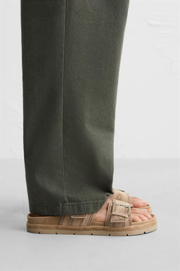 DOUBLE STRAP LEATHER SANDALS
