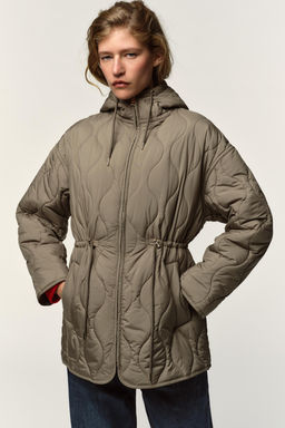 WATER-REPELLENT QUILTED JACKET WITH HOODIE - Zara фото 2