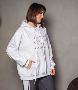 Худи #КТ706 (3), светло-серый меланж