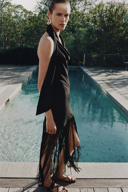 VESTIDO HALTER FLECOS ZW COLLECTION / Negro - Zara фото 3