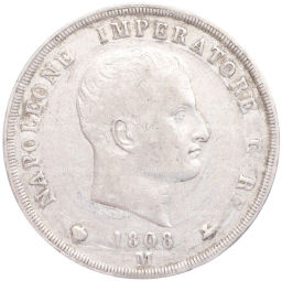 5 лир 1808 года M Наполеоновское королевство Италия