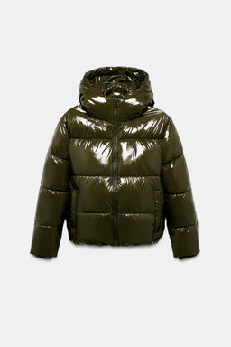 ANORAK EFECTO BRILLANTE WATER REPELLENT WINDPROOF / Khaki - Zara фото 9