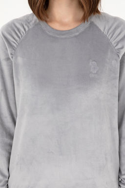 Женский пижамный комплект серого меланжевого цвета - U.s. polo assn фото 6