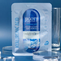 Jigott Ампульная тканевая маска с гиалуроновой кислотой / Hyaluronic Acid Real Ampoule Mask, 27 мл