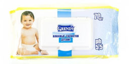 ГРЕНДИ влажн.салфетки (70шт) Детские с клапаном (20шт/кор)