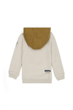 Бежевая толстовка с капюшоном для мальчика - U.s. polo assn фото 2
